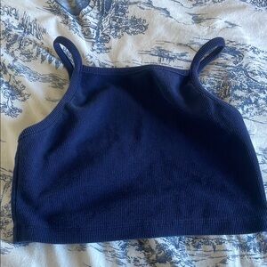 Navy Blue Ribbed Tank Top